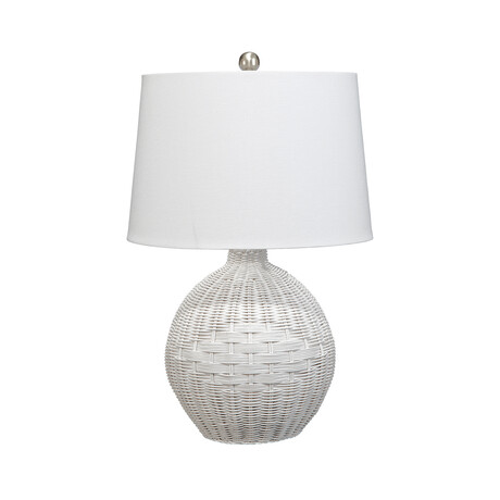 Lana Rattan Table Lamp // White