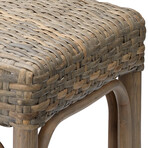 Oceane Rattan Bench // Grey