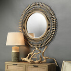 Merlin Bamboo Braided Mirror // Gray