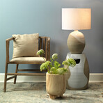 Athena Ceramic Table Lamp with Linen Shade