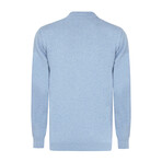 Men's Polo Collar Long Sleeve Sweater // Blue (M)