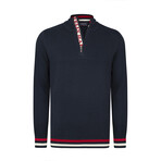 Men's Half-Zip Cotton Sweater // Navy (S)