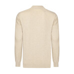 Men's Johnny Collar Long Sleeve Sweater // Beige (2XL)