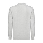 Men's Polo Collar Long Sleeve Sweater // Gray (2XL)