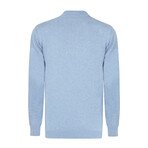 Men's Johnny Collar Long Sleeve Sweater // Blue (L)