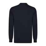 Men's Johnny Collar Long Sleeve Sweater // Navy (2XL)