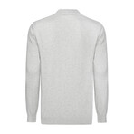 Men's Johnny Collar Long Sleeve Sweater // Gray (M)