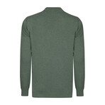 Men's Polo Collar Long Sleeve Sweater // Green (M)