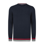 Men's Crew Neck Cotton Sweater // Navy (M)