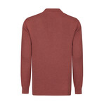 Men's Johnny Collar Long Sleeve Sweater // Rose (L)