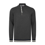 Men's Half-Zip Cotton Sweater // Antracite (2XL)