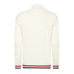 Men's Half-Zip Cotton Sweater // Ecru (L)