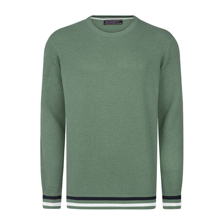 Men's Crew Neck Cotton Sweater // Green (S)