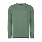 Men's Crew Neck Cotton Sweater // Green (XL)