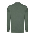 Men's Johnny Collar Long Sleeve Sweater // Green (S)