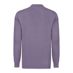 Men's Johnny Collar Long Sleeve Sweater // Lilac (S)