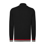 Men's Half-Zip Cotton Sweater // Black (S)