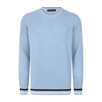 Men's Crew Neck Cotton Sweater // Blue (L)