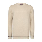 Men's Crew Neck Cotton Sweater // Beige (M)