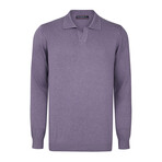 Men's Johnny Collar Long Sleeve Sweater // Lilac (2XL)