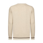 Men's Crew Neck Cotton Sweater // Beige (XL)