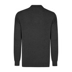 Men's Johnny Collar Long Sleeve Sweater // Anthracite (2XL)