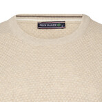 Men's Crew Neck Cotton Sweater // Beige (S)