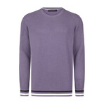 Men's Crew Neck Cotton Sweater // Lilac (M)