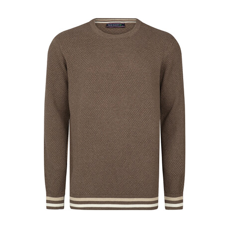 Men's Crew Neck Cotton Sweater // Brown (S)