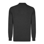 Men's Polo Collar Long Sleeve Sweater // Antracite (L)