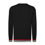 Men's Crew Neck Cotton Sweater // Black (2XL)