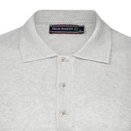 Men's Polo Collar Long Sleeve Sweater // Gray (S)