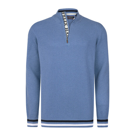 Men's Half-Zip Cotton Sweater // Indigo (S)