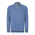 Men's Half-Zip Cotton Sweater // Indigo (L)