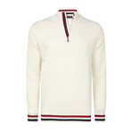 Men's Half-Zip Cotton Sweater // Ecru (L)