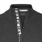 Men's Half-Zip Cotton Sweater // Antracite (M)