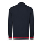 Men's Half-Zip Cotton Sweater // Navy (L)