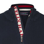 Men's Half-Zip Cotton Sweater // Navy (L)