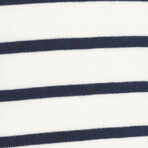 Men's Half Zip Striped Sweater // Ecru (S)