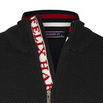 Men's Half-Zip Cotton Sweater // Black (M)