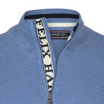 Men's Half-Zip Cotton Sweater // Indigo (M)