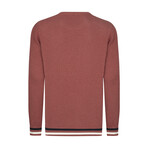 Men's Crew Neck Cotton Sweater // Rose (L)