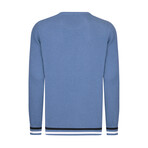 Men's Crew Neck Cotton Sweater // Indigo (S)