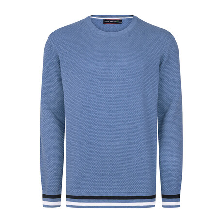 Men's Crew Neck Cotton Sweater // Indigo (S)