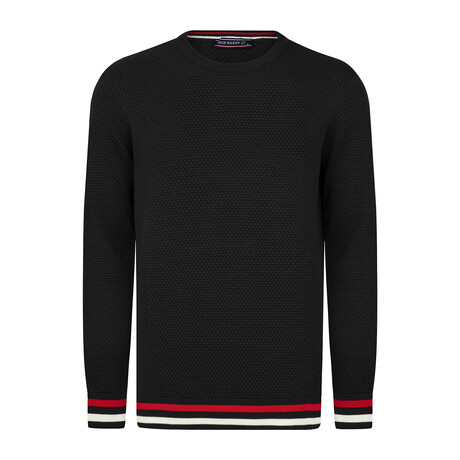 Men's Crew Neck Cotton Sweater // Black (S)