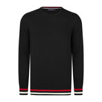 Men's Crew Neck Cotton Sweater // Black (XL)