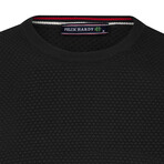 Men's Crew Neck Cotton Sweater // Black (2XL)