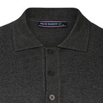 Men's Polo Collar Long Sleeve Sweater // Antracite (M)