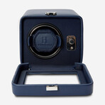 Windsor Heritage Vegan Leather Single-Watch Winder With Cover // Navy // 452517