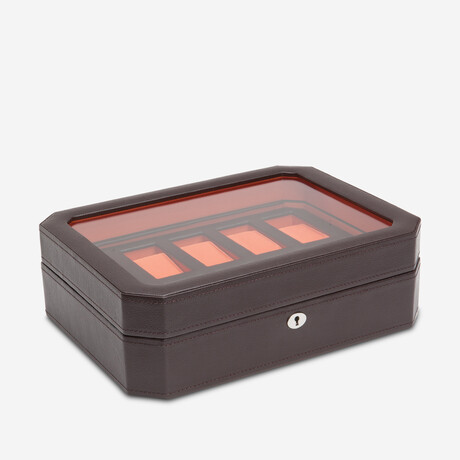 Windsor Vegan Leather 10-Piece Watch Box // Brown + Orange // 458406